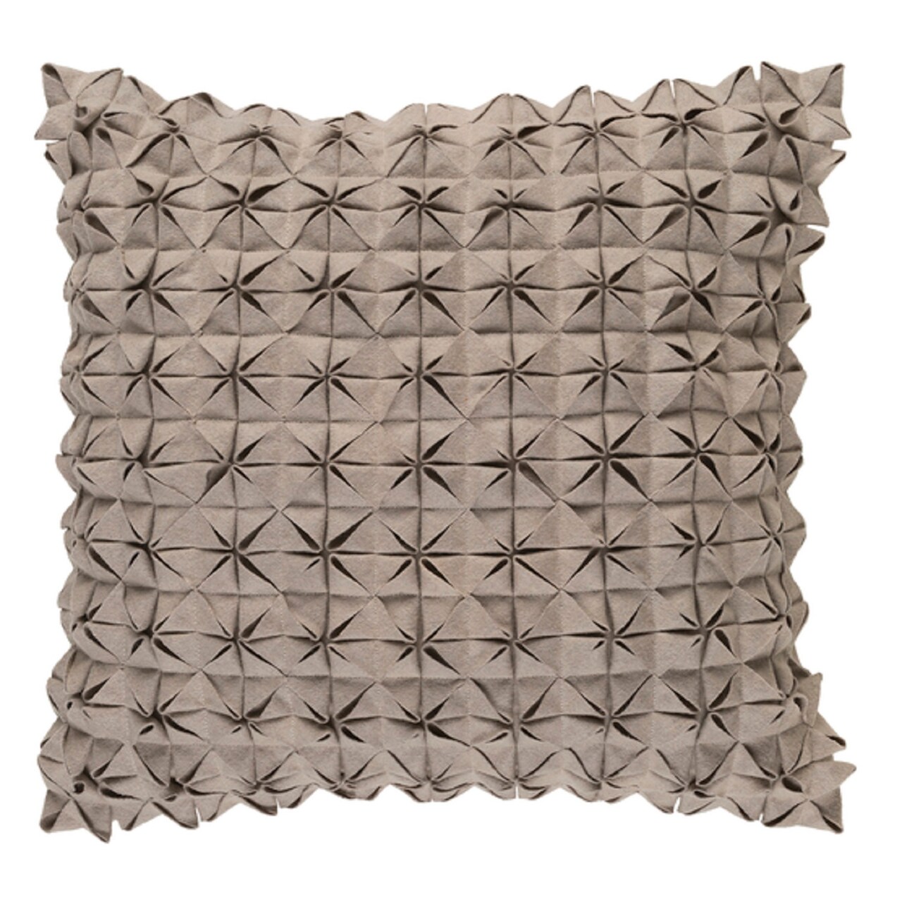 Diva At Home 18" Origami Elegance Pavilion Taupe Brown Decorative Throw Pillow - Down Filler